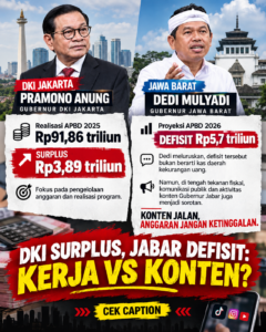 KDM vs Pramono : DKI Surplus Rp3,89 T dan Jabar Defisit Rp5,7 T